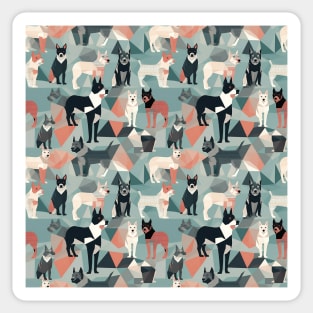 Geometric dogs pattern, geometric dog Sticker